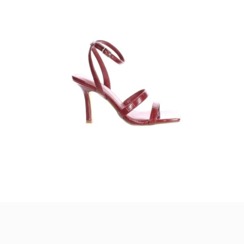 Marc Fisher Womens Deric2 Red Ankle Strap Heels Size 6 Medium (B, M)